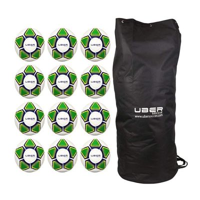 Rugged Soccer Futsal Ball Bundle  13 Items: (12 Futsal Balls and (1) Nylon Ball Bag  Indoor/Outdoor Low Bounce Soccer Ball for Practice and Matches (Brazillian Glossy, Size 3)
