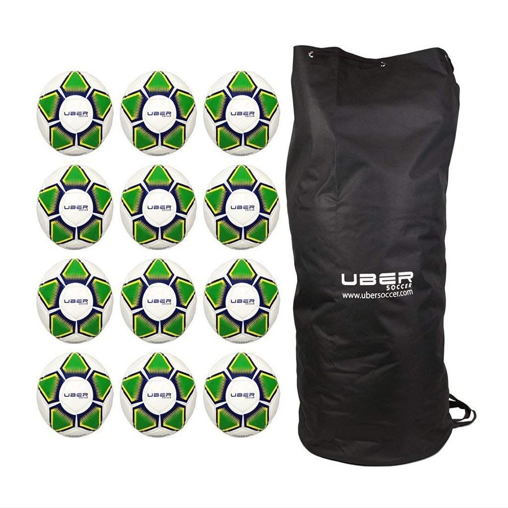 Rugged Soccer Futsal Ball Bundle  13 Items: (12 Futsal Balls and (1) Nylon Ball Bag  Indoor/Outdoor Low Bounce Soccer Ball for Practice and Matches (Brazillian Glossy, Size 3)