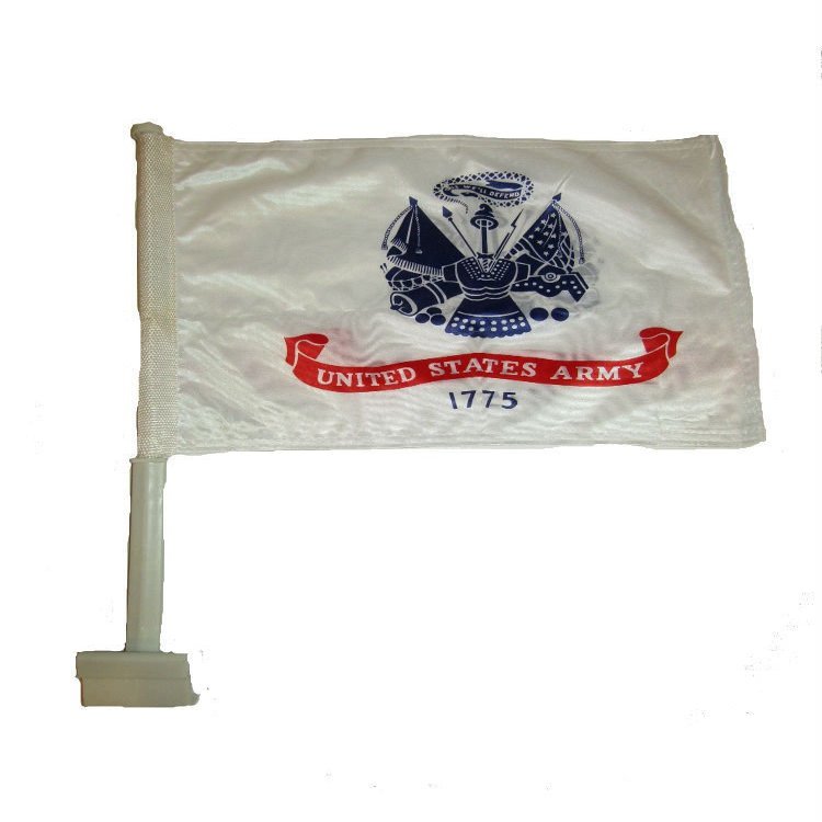 12x15.5 U.S. Army White Double Sided Nylon Car Vehicle 12"x15.5" Flag