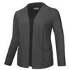 J. LOVNY Women's Open Front Draped Knit Long Sleeve Pocket Sweater Cardigan (S-3XL) Charcoal view 2