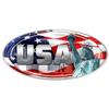 USA Oval - "Liberty" Decal - #FS252 America Truck RV Camper Trailer Vinyl Bumper Sticker Flag Truck Laminated view 1