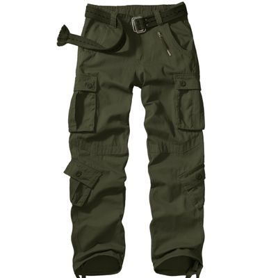 Men's BDU Casual Military Pants, Tactical Wild Army Combat ACU Rip Stop Camo Cargo Work Pants Trousers with 8 Pockets #7533 Army Green 30