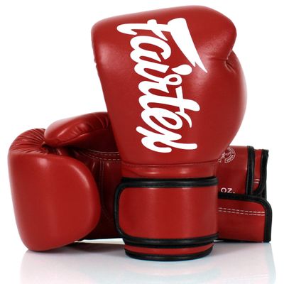 Fairtex BGV14 Muay Thai Boxing Microfibre Gloves for Men, Women, Kids | MMA Gloves, Kickboxing, Gym, Workout | Premium Quality, Light Weight & Shock Absorbent Boxing Gloves- (Red/14oz)