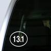 13.1 Oval Car Decal, Half Marathon Bumper Sticker - Long Distance Race, Endurance Running, Runner Gift - Vinyl for Window, SUV (5 inches Wide, White)
