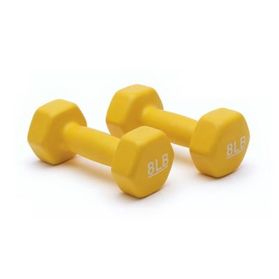 Amazon Basics Neoprene Dumbbell Hand Weights, 8 Pounds, Pair, Yellow