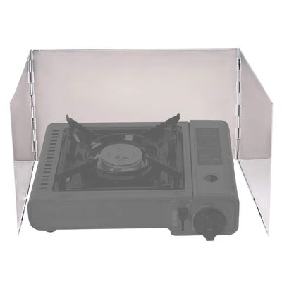 REDCAMP 3 Plates Folding Stainless Steel Stove Windscreen, Portable Camping Stove Windshield Butane Burner Windshield for Hiking, Outdoor, Backpacking Silver