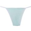 Jaxu Men's String Bikini Briefs Mussy Stripe Pouch Rope Underwear Brazilain Cheeky Briefs Light Green L view 2