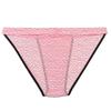 Jaxu Men's Belt Tanga Sport Brief Yarn Mussy Stripe Bikini Briefs See-through Tempting Underwear Light Red L view 2
