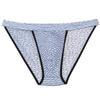 Jaxu Men's Belt Tanga Sport Brief Yarn Mussy Stripe Bikini Briefs See-through Tempting Underwear Blue XL view 1