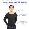Fun and Function Sens-ational Hip Hugging Tee - Long Sleeve Compression Shirt for Boys & Girls - Sensory Compression Shirt for Kids & Teens - Navy - XX-Large view 3