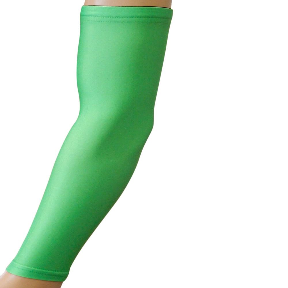 Sports Farm NEW Solid Color Moisture Wicking Compression Arm Sleeve (Lime Green, Youth Medium)