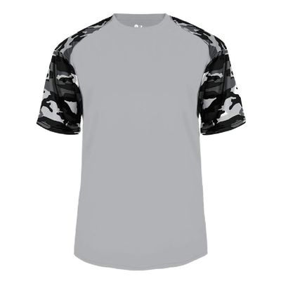 Badger Sport Silver/Black Camo Sleeve Youth XL