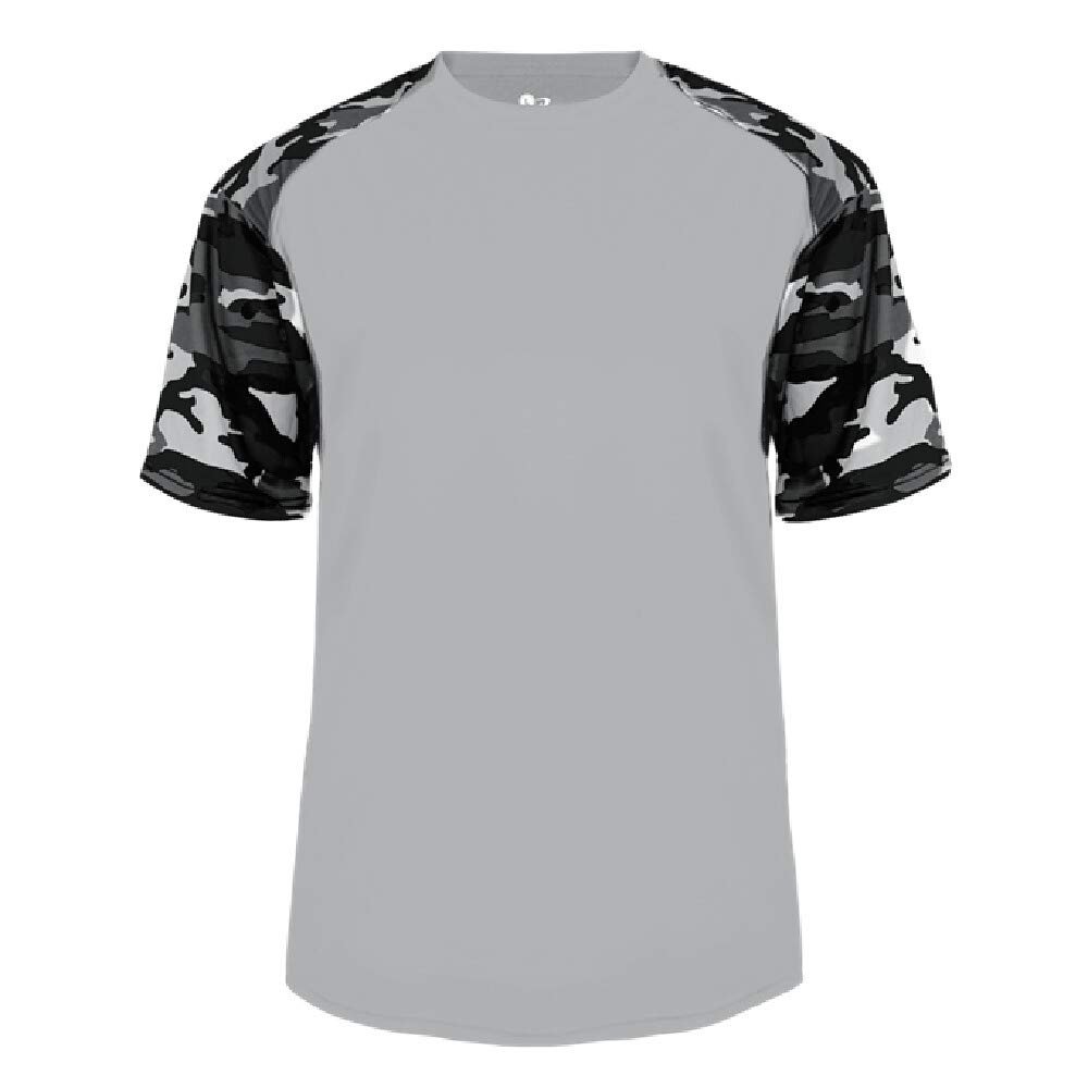 Badger Sport Silver/Black Camo Sleeve Youth XL