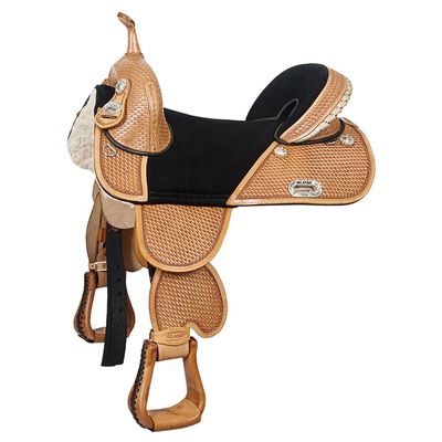 HILASON Western Horse Treeless Trail Barrel Saddle American Leather | for Horses