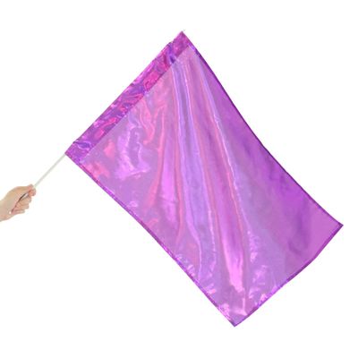 Danzcue Metallic Praise Flag with Rod, Deep Purple, Large