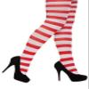 HENBRANDT White and Red Tights - Fancy Dress Santa Clause Accessory Christmas view 1