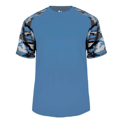 Badger Sport Colubmia Blue Camo Sleeve Youth Large