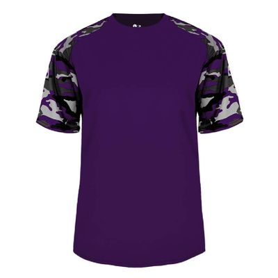 Badger Sport Purple Camo Sleeve Youth XS