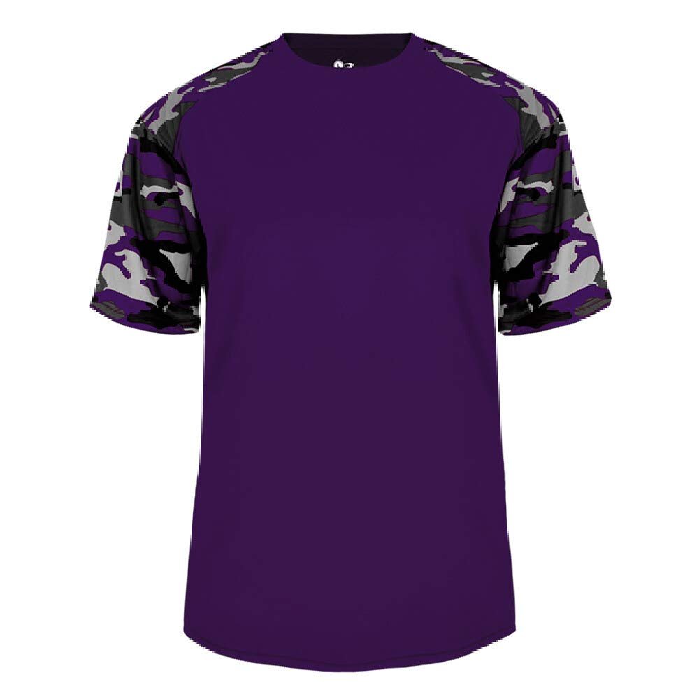 Badger Sport Purple Camo Sleeve Youth XS