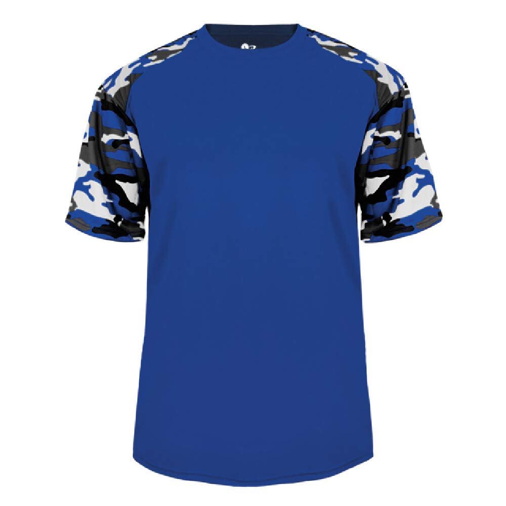 Badger Sport Royal Blue Camo Sleeve Youth XS