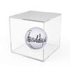 FixtureDisplays 2PK 3.4" Cube Baseball Display Case Golf Ball Showcase with Lift-Off Top, Removable Riser, Clear Acrylic 19387-2PK view 1