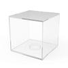 FixtureDisplays 2PK 3.4" Cube Baseball Display Case Golf Ball Showcase with Lift-Off Top, Removable Riser, Clear Acrylic 19387-2PK view 2