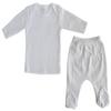 bambini White Interlock Long Two Piece Set - Small - White view 1