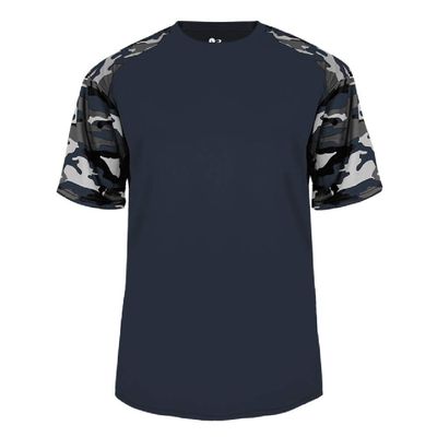 Badger Sport Navy Camo Sleeve Youth Small