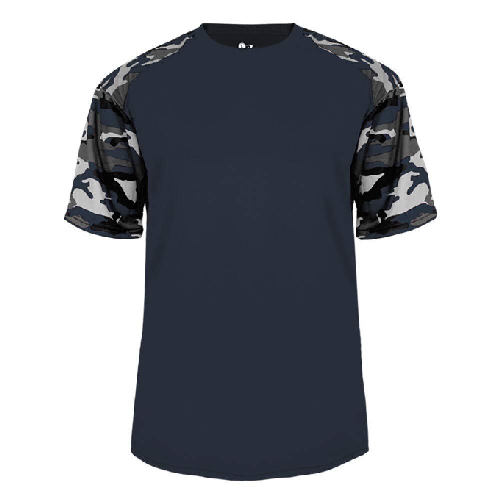 Badger Sport Navy Camo Sleeve Youth Small