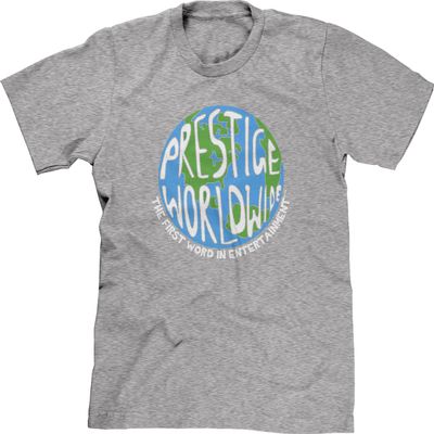 Blittzen Prestige Worldwide Mens T-Shirt, L, Light Gray