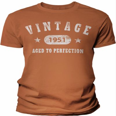 1951 Birthday Shirt for Men - Vintage Stars 1951 Aged to Perfection - 75th Birthday Gift - F/TX Orange-4X