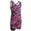 KO Sports Gear Unisex Wrestling Singlet for Adult Wrestlers - Wrestling Singlet for Men & Women - Bold Durable Uniform, Stretchy Breathable Material - Pink Camo, Adult Small view 2