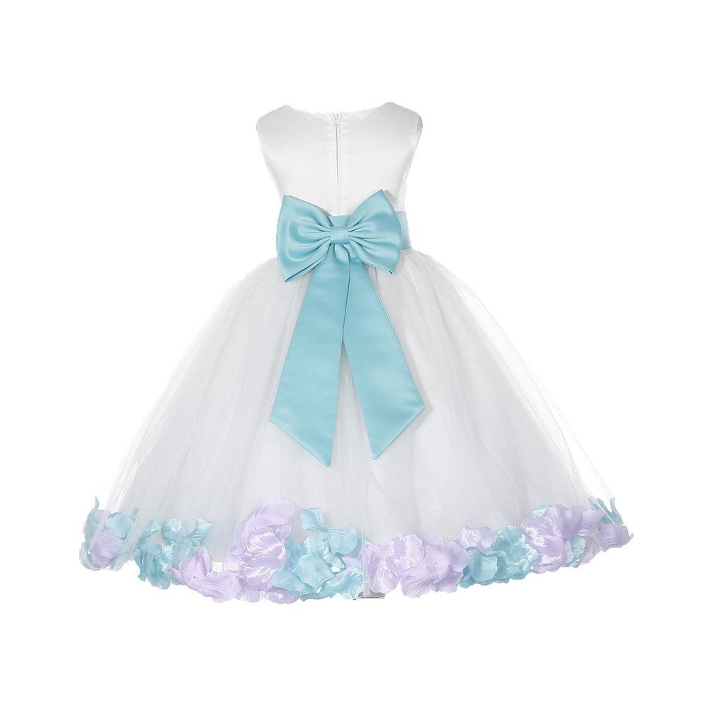 ekidsbridal Wedding Pageant Mixed Petals White Flower Girl Dress Recital Easter Toddler 302t 6
