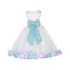 ekidsbridal Wedding Pageant Mixed Petals White Flower Girl Dress Recital Easter Toddler 302t 6 view 1