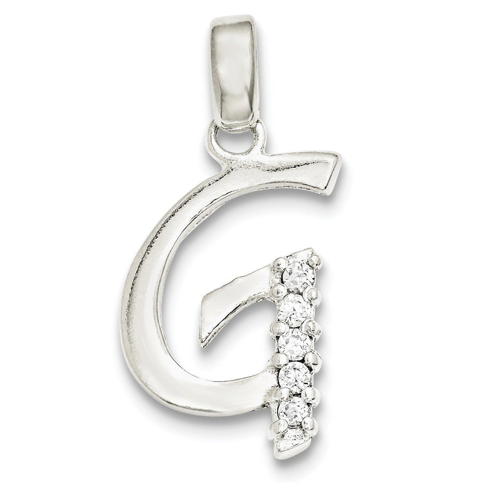 Sterling Silver CZ Initial G Pendant