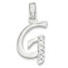 Sterling Silver CZ Initial G Pendant view 1