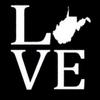 6" White Vinyl"West Virginia Love" Decal view 1