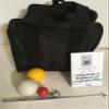 BuyBocceBalls Unique Bocce Accessories Package - Heavy Duty Nylon Bocce Bag, Yellow and White 60mm Pallinos, Extendable Measuring Device, Rule Book and Keychain view 1