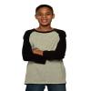 Monag Unisex Youth Raglan Tee Heather/Black YXL view 2