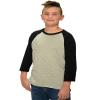 Monag Unisex Youth Raglan Tee Heather/Black YXL view 3