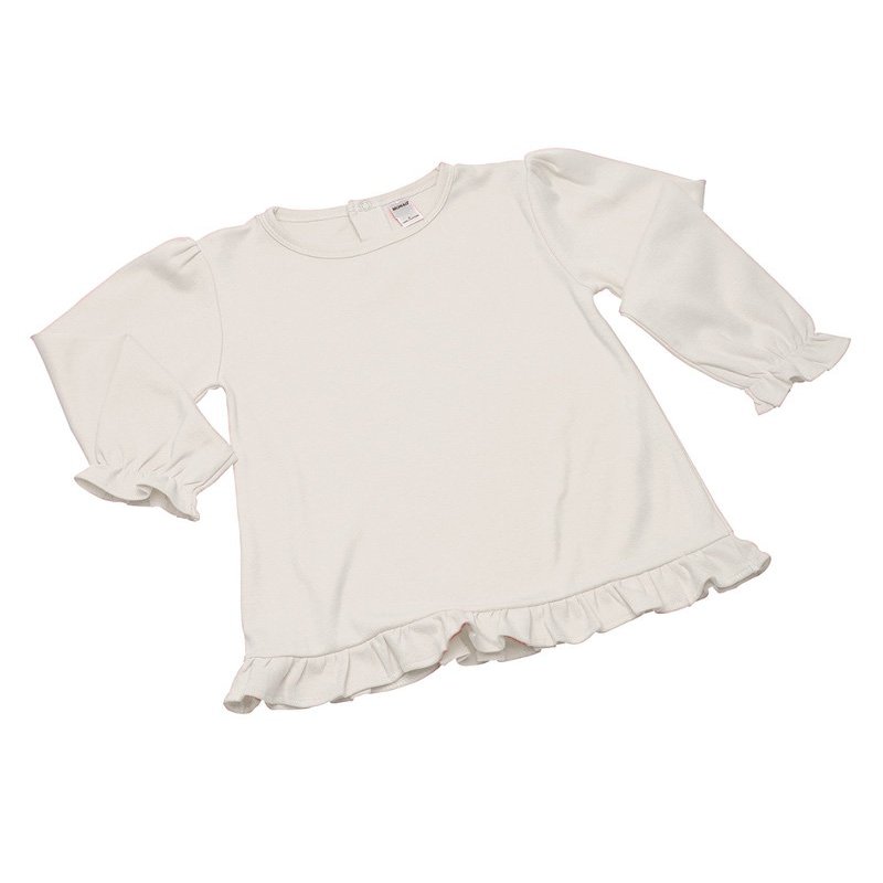 Monag Long Sleeve Ruffle Tshirt, Toddler Ruffle Top, Blank Frill Long Sleeve T-Shirt 6y White