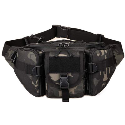 CREATOR Tactical Waist Pack Military Fanny Pack Outdoor Army Waist Bag Large Waist Pack for Daily Life Cycling Camping Hiking Hunting Fishing Black Camo Black