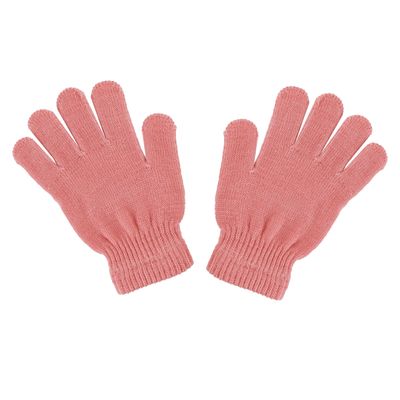 Motique Accessories Peach Kids Gloves Magic Knit Gloves for Girls/Boys Solid Colors