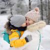 Motique Accessories Peach Kids Gloves Magic Knit Gloves for Girls/Boys Solid Colors view 2