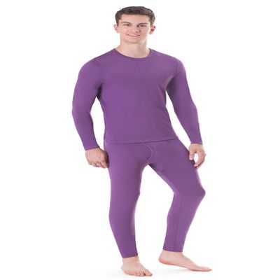 Rocky Thermal Underwear Men Long Johns Men Thermal Underwear Thermals Mens Base Layer Mens Thermals Top and Bottom Set (Plum, Small, Standard Weight - 185 GSM, One Pack)