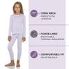 Rocky Thermal Underwear Kids Girls Thermal Underwear Set Long Johns kid Thermals Kid Base Layer kids thermals top bottom set, Thermal Set inner fleece, X-Small, Lavender view 2