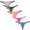 5PCs/Lot Men's Lace Thong Mini Bikini Gay Underwear Holes Jacquard Male T-Back G-String Pants 231 Medium view 1