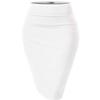 Hybrid & Company Women's Premium Nylon Ponte Stretch High Waist Pencil Suit Skirt Below Knee KSK45002 1073T White S view 1