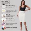 Hybrid & Company Women's Premium Nylon Ponte Stretch High Waist Pencil Suit Skirt Below Knee KSK45002 1073T White S view 4
