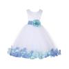 ekidsbridal Wedding Pageant Mixed Petals White Flower Girl Dress Recital Easter Toddler 302t 2 view 1